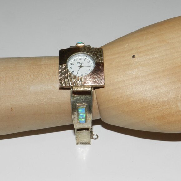 WMS VINTAGE DAVIDOV SOLID STERLING SILVER AND SOLID 14K YELLOW GOLD W OPAL/WATCH main image 14